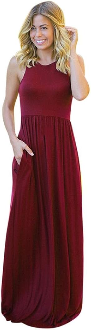 Sexyp Pleated Maxi Boho Dress 