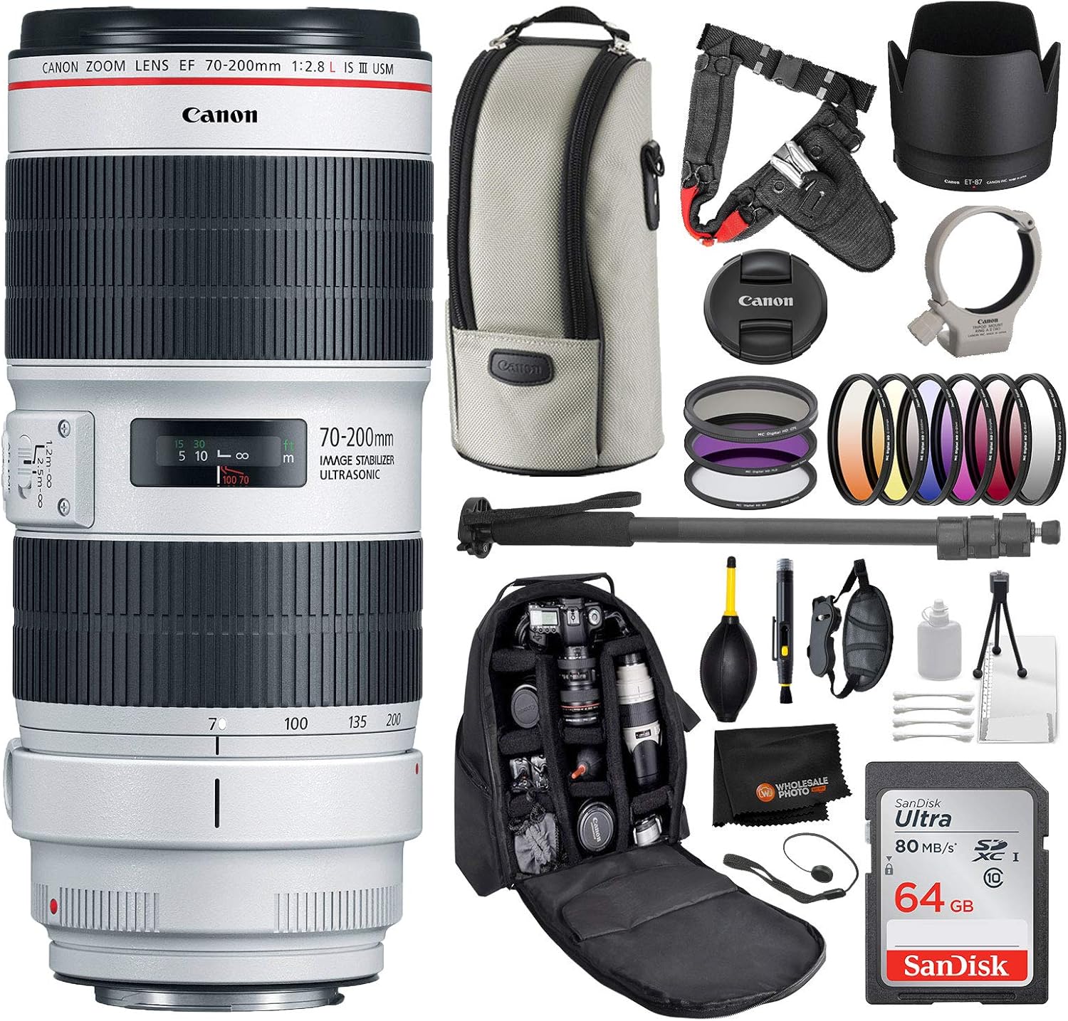 Canon EF 70-200mm f/2.8L is III USM Professional Bundle