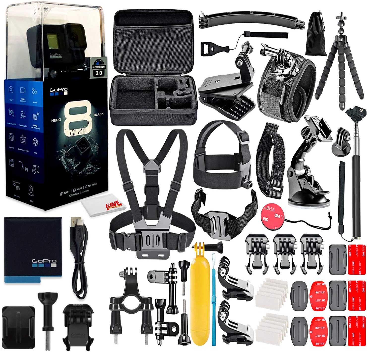 GoPro HERO8 50 Piece All You Need Accessories Bundle