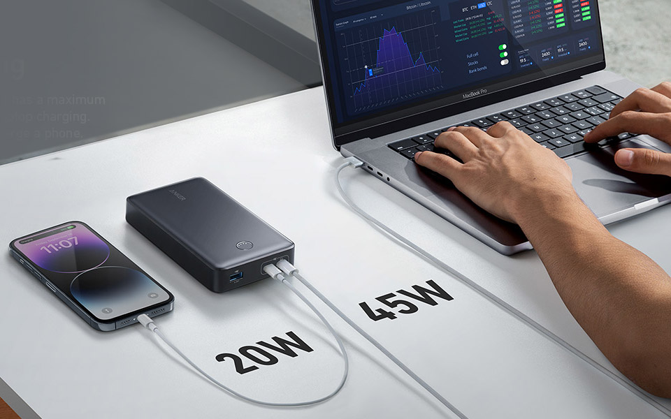 Anker Portable PowerCore 24K Charger For Laptop iPad Pro iPhone 14 Pro