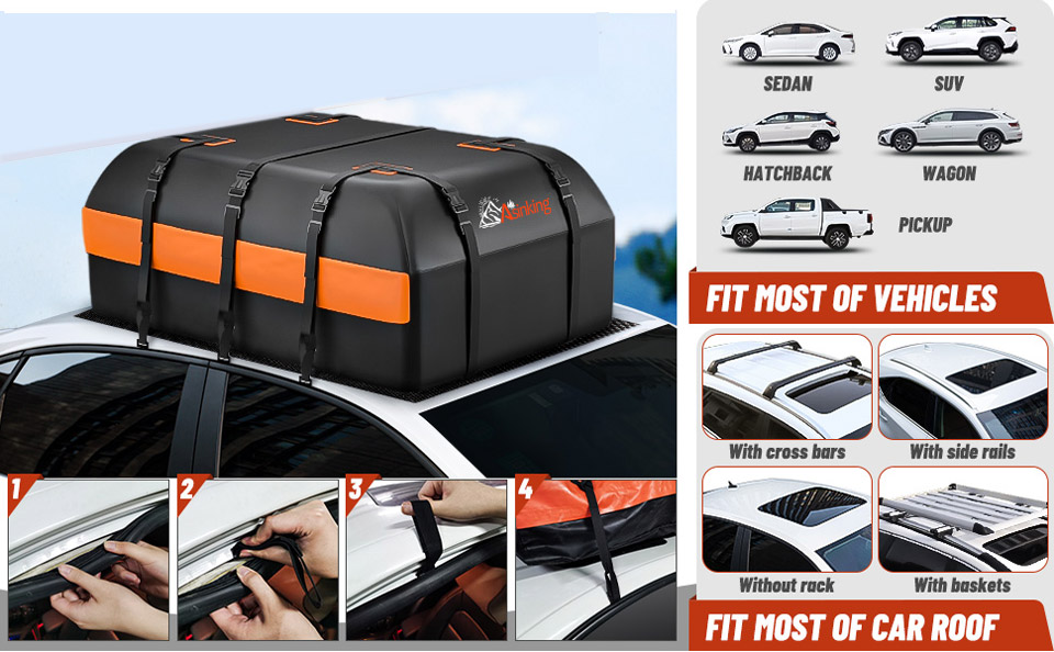 Asinking Heavy Duty Waterproof Car Rooftop Cargo Carrier Bag