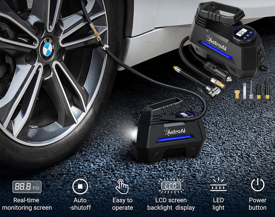 AstroAI Multi-Function Portable Air Tire Inflator
