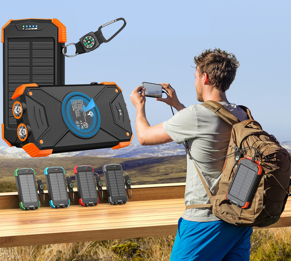 BLAVOR Portable Solar Power Bank Charger