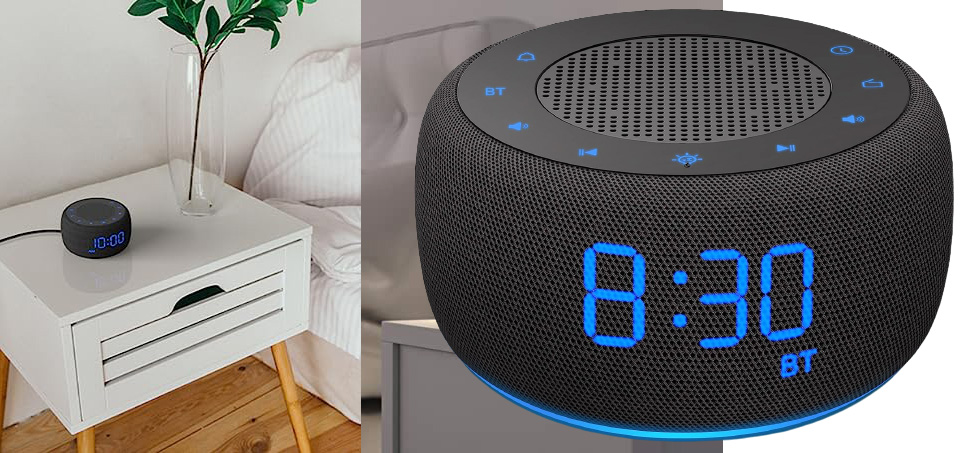 BUFFBEE Bluetooth Speaker Alarm Clock With FM Radio For Bedroom