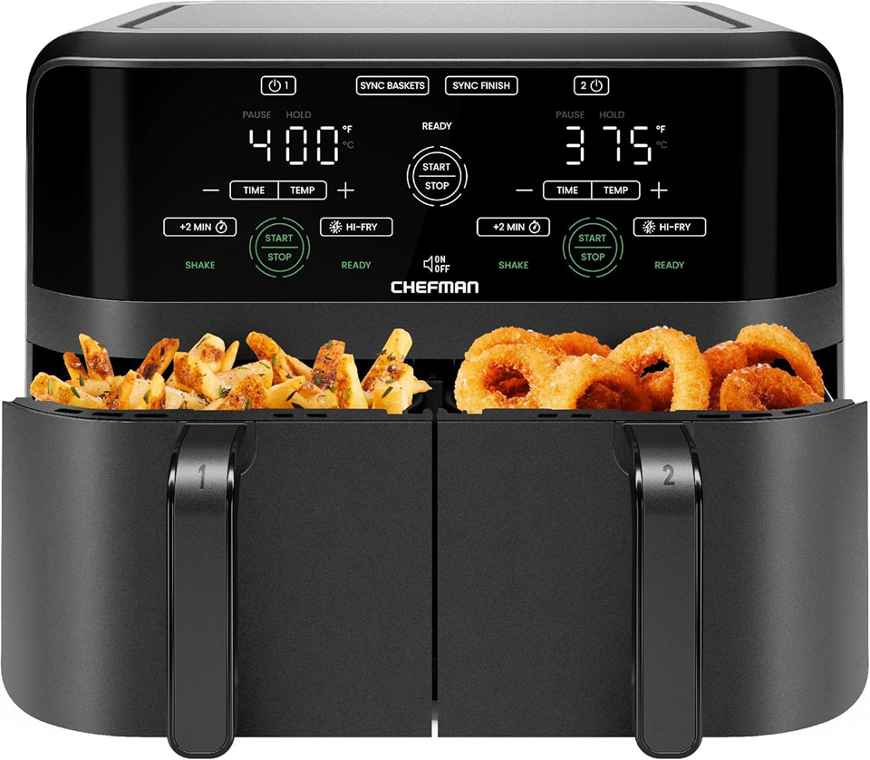 Chefman 6-Quart Dual Basket Air Fryer