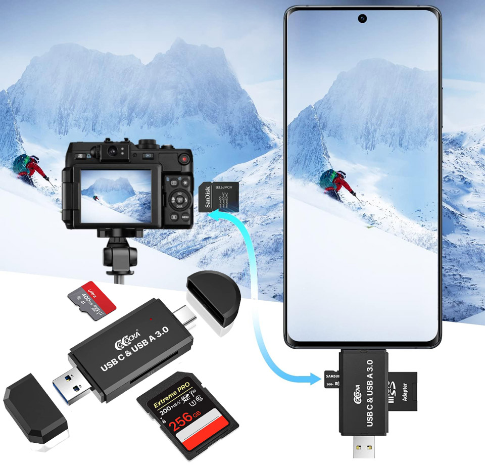 COCOCKA USB 3.0 SD Card Reader For Smartphone Computer Laptop