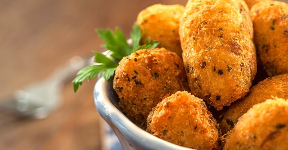 Codfish cake is a must have in Lisbon, Portugal