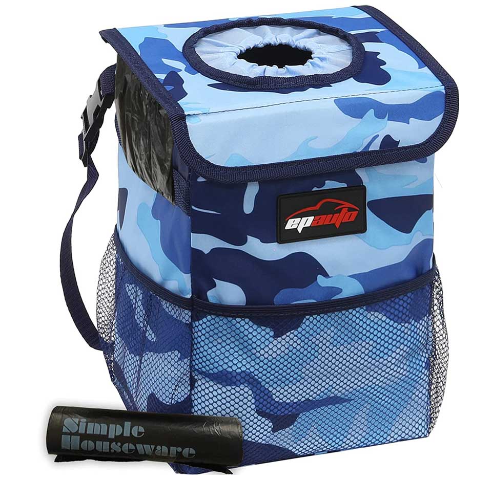 EPAuto Waterproof Car Trash Can With Pockets