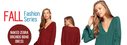 Fall Fashion Series - Naked Zebra Orchids Boho Dress