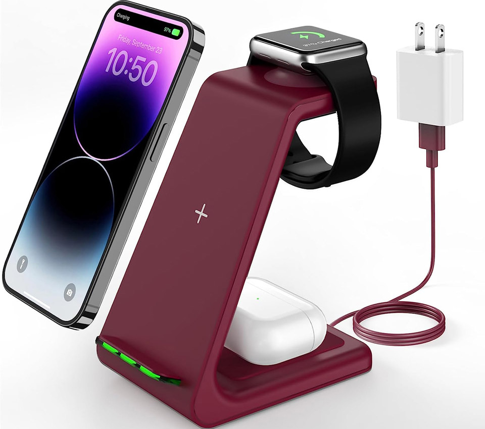 GEEKERA 3-In-1 Wireless Charger Dock Station