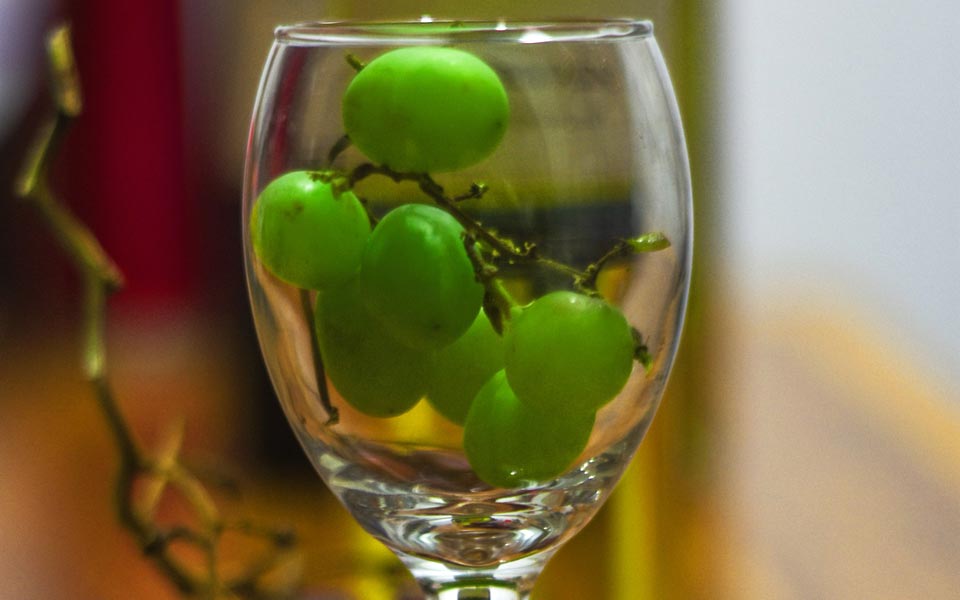 Grapes in a glass