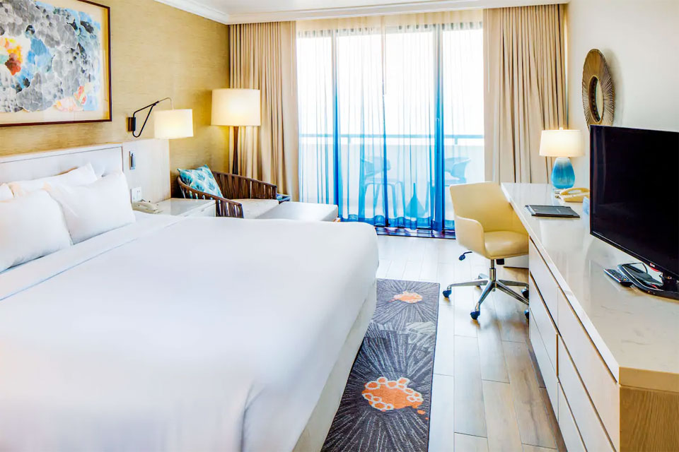 View of the Hilton Barbados resort room.