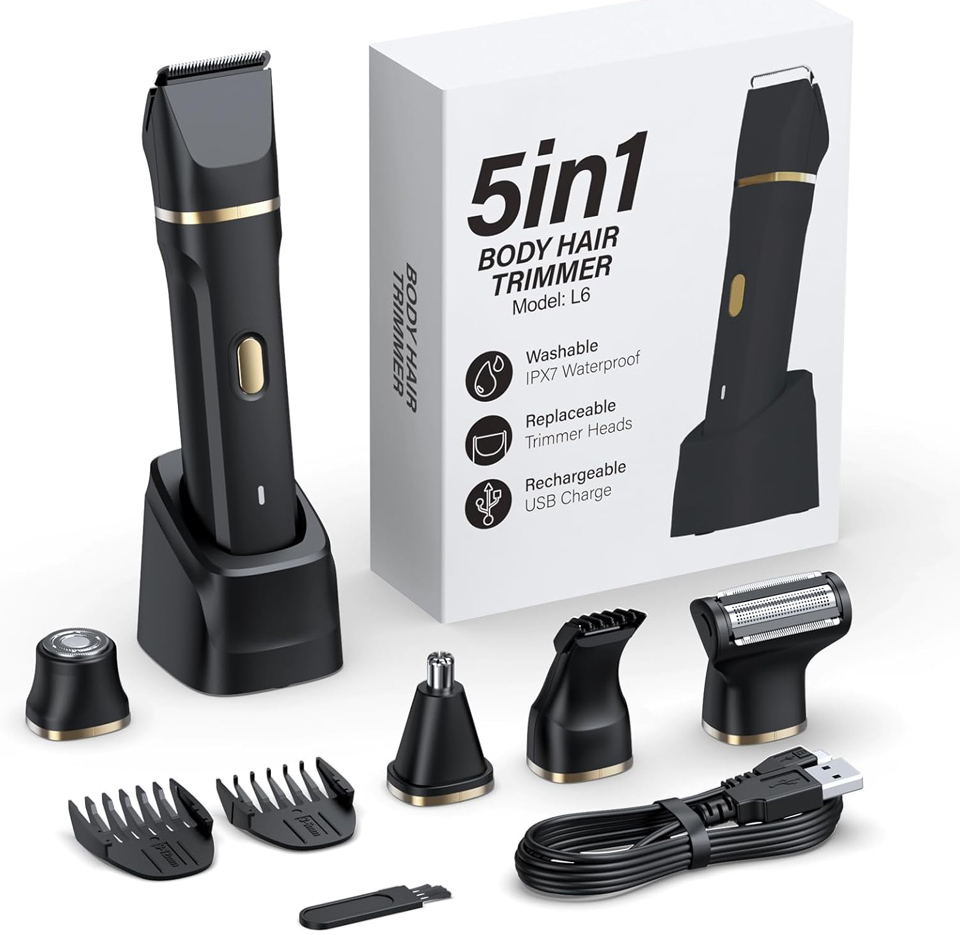 HOHOLE 5-In-1 Manscape Groin And Body Hair Trimmer