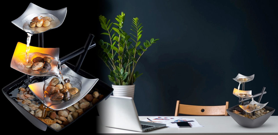 HoMedics Indoor 3-Tier Relaxation Tabletop Fountain