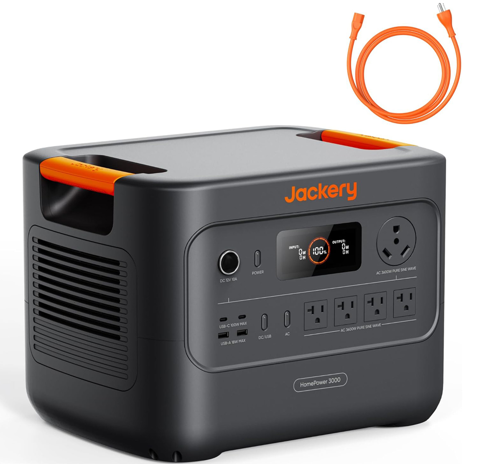 Jackery HomePower 3000 Portable Power Station With AC Cable