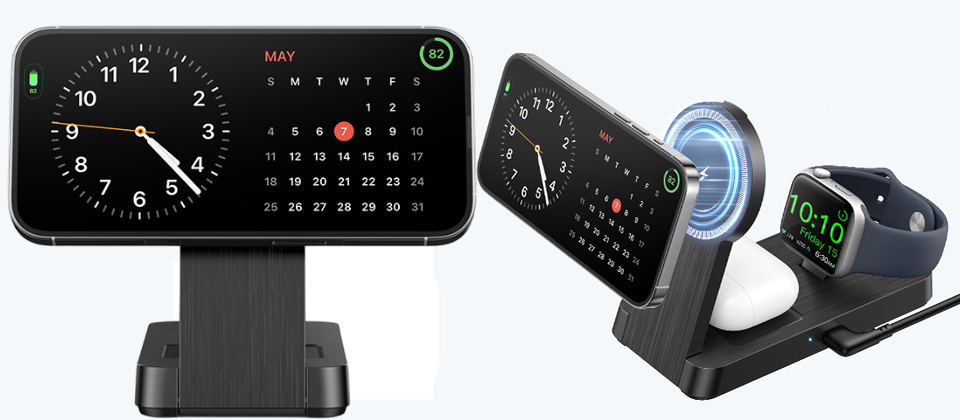 Kailwokk 3-In-1 Foldable Magnetic Wireless Charging Station