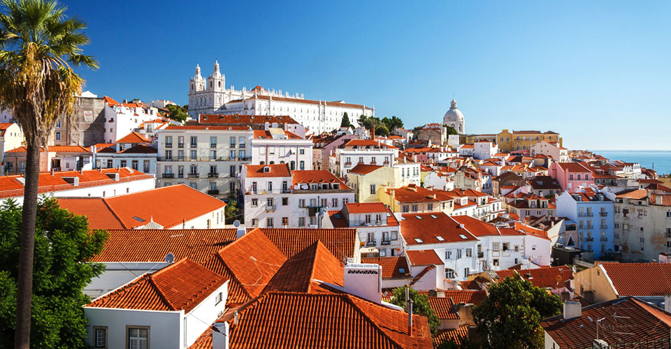 View of building in Lisbon, Portugal.