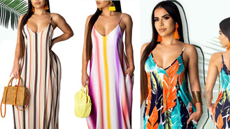 Sexy Floral Maxi Dresses For Plus Size Women