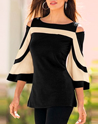 METFIT Cold Shoulder Spring Blouse