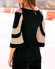 METFIT Cold Shoulder Spring Blouse