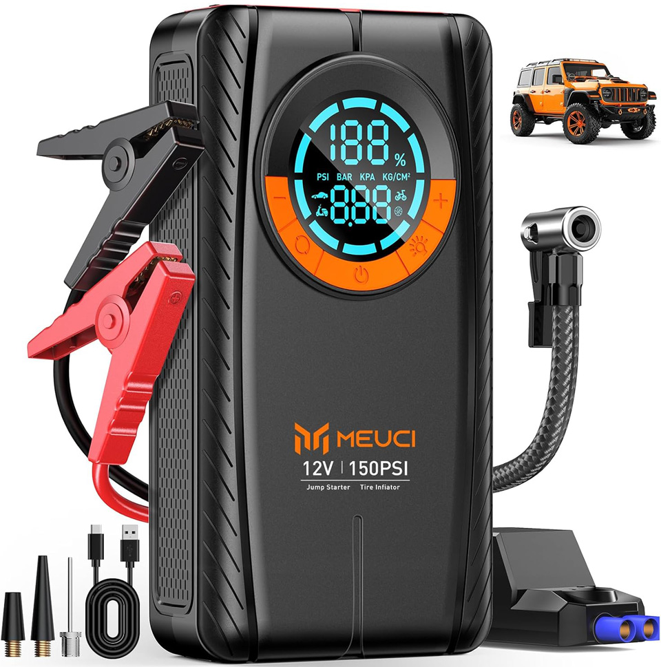 MEUCI Portable Car Jump Starter with Air Compressor