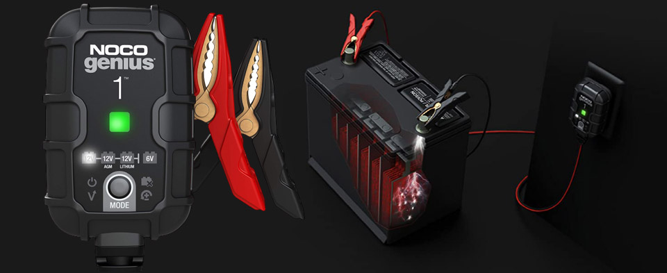 NOCO GENIUS1 6V and 12V Smart Portable Battery Charger