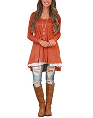 Omerker Spring Long Sleeve Tunic Top
