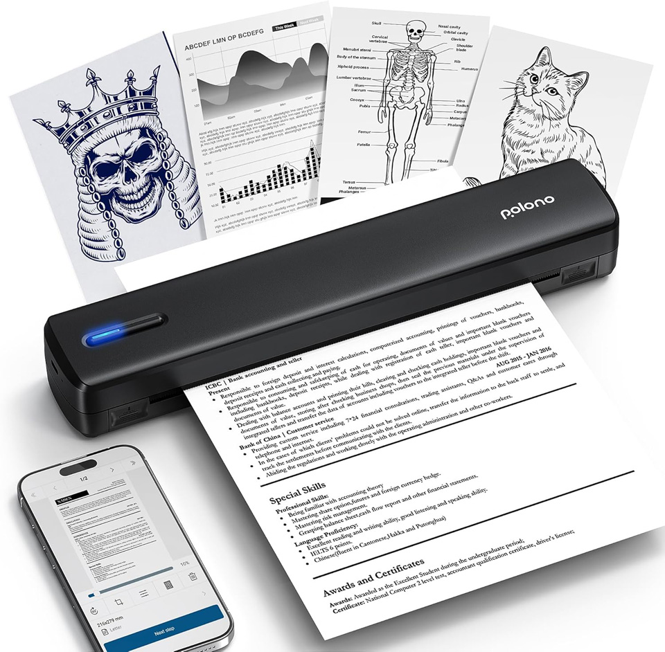 POLONO Portable Wireless Printer For Travel