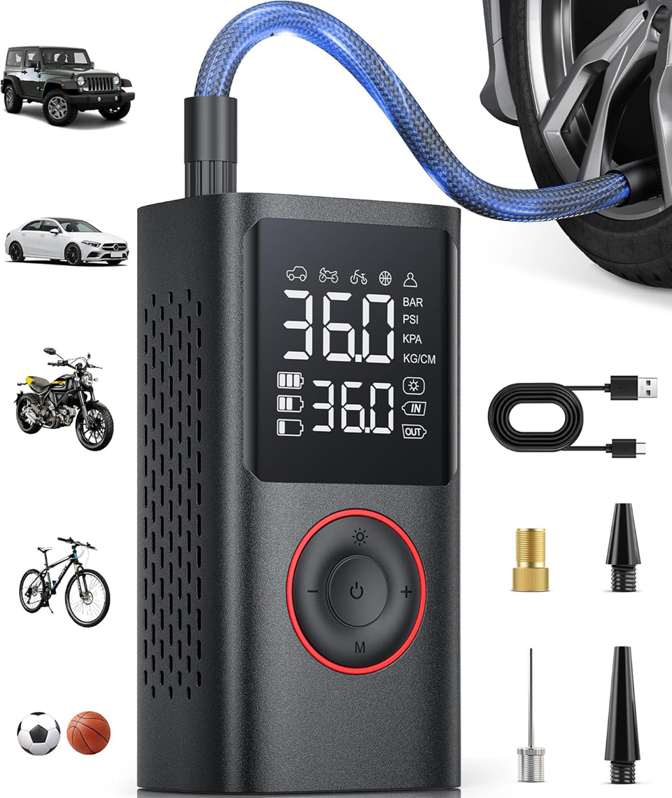 Powools Portable Tire Inflator Air Compressor