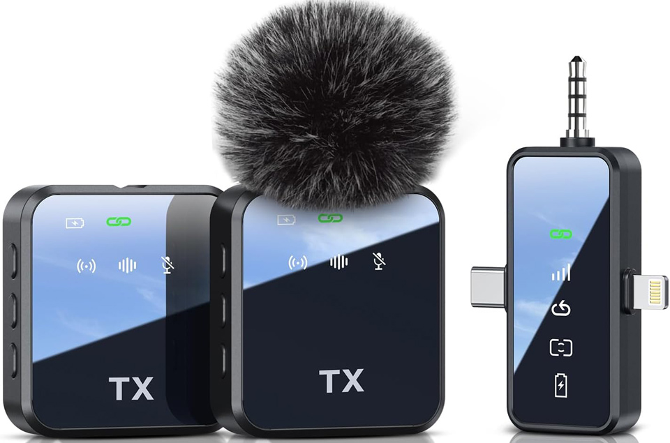 PQRQP 3-In-1 Wireless Lavalier Microphone