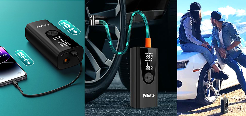 Prilotte Portable Tire Inflator And Air Compressor