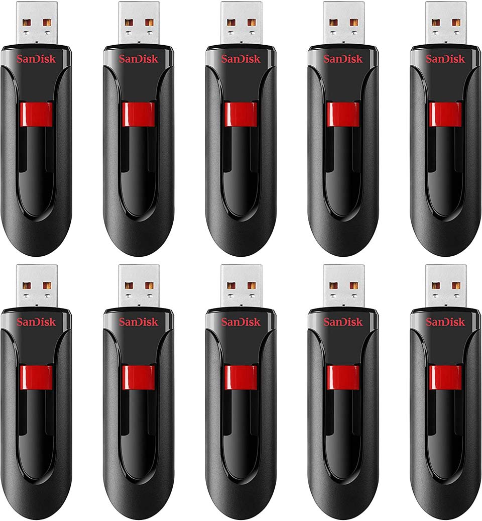 SanDisk 64GB 10-Pack Cruzer Glide USB 2.0 Flash Drive