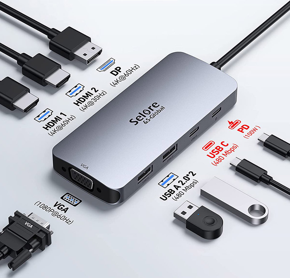 Selore&S-Global USB C Docking Station