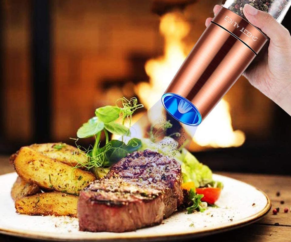 Sweet Alice Gravity Electric Salt And Pepper Grinder Set