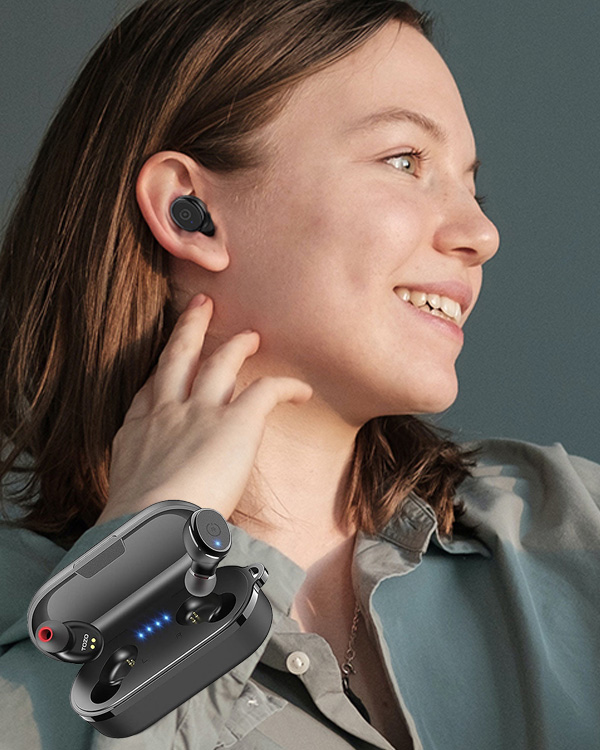 TOZO Bluetooth Wireless Earbuds With Wireless Charging Case