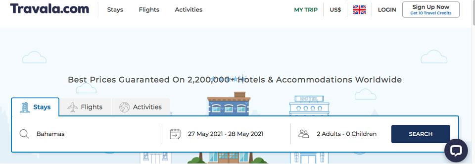 Travala travel website