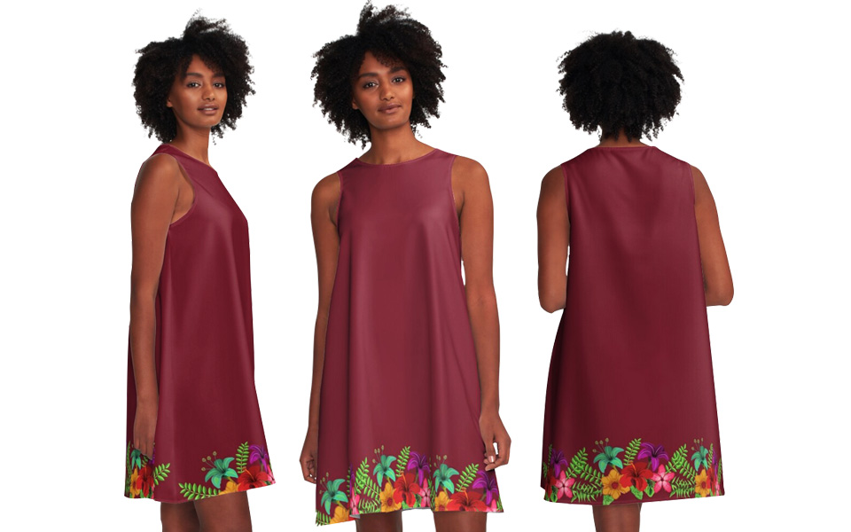 TW2US SUMMER FLORAL A-LINE DRESS
