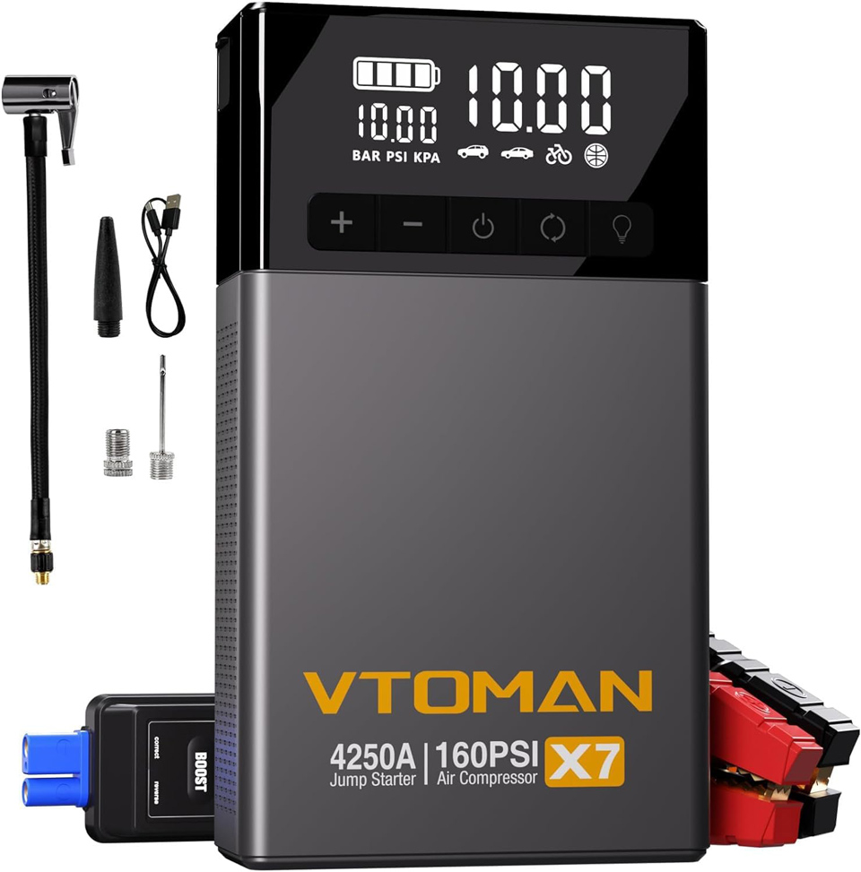 VTOMAN X7 Jump Starter With Digital Tire Inflator